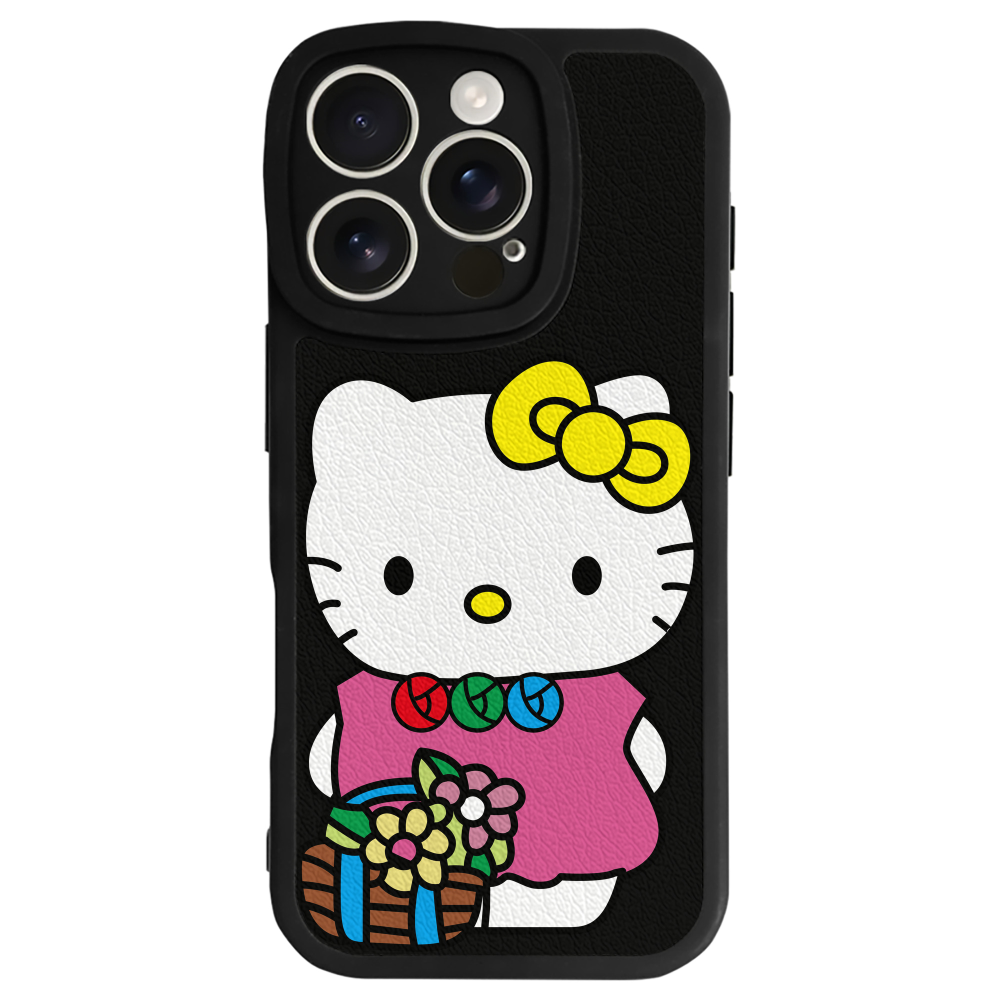（画像用） Hello Kitty ハローキティ 【iPhone 16シリーズ対応】シリコンスマホケース（レザー調） 材質：シリコン